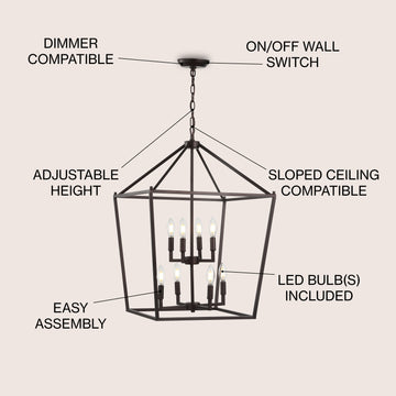 Pagoda Lantern Metal LED Pendant